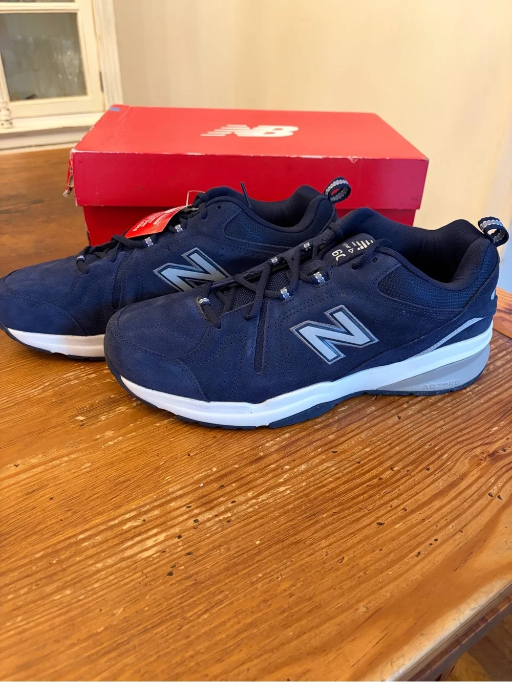 New Balance Men's Navy Suede Walking Sneakers